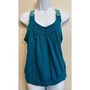 Eyelash Couture Blue Ruched Tank Top